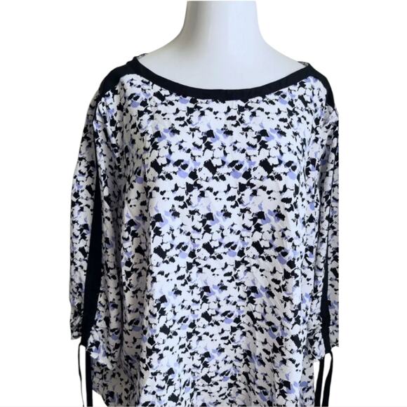 Limited periwinkle black white Tape ribbon shirt Plus Size 2X New - Picture 2 of 13